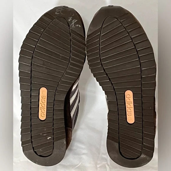 Adidas Vintage Style Brown Gray and Pink Sneakers with White Stripes Size 7.5 - Picture 6 of 9